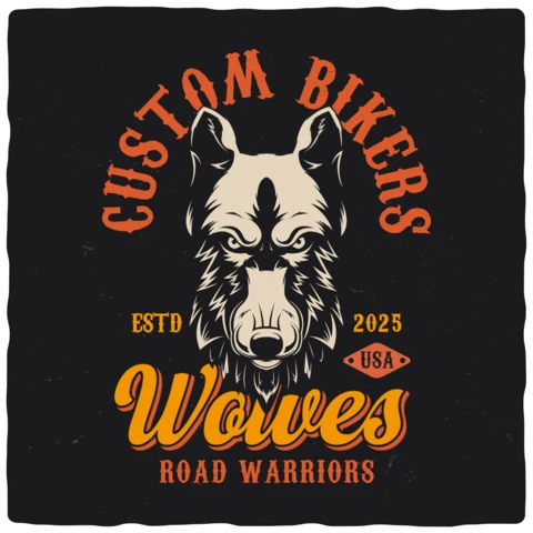 Wolves Road Warriors T-shirt Design Template