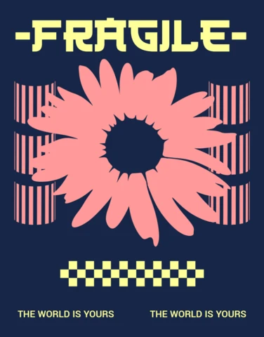 Vibrant Floral Design Template for Merchandise with Bold Typography