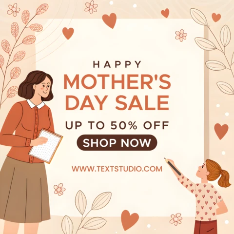 Charming Mother's Day Sale Template - Editable Floral Design for Promotions