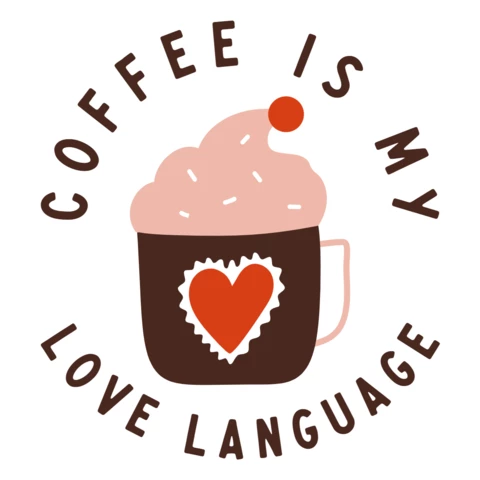 Coffee is my love language plantilla de diseño de logotipo