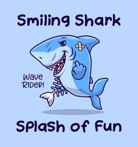 Smiling Shark Fun Design Template for Kids