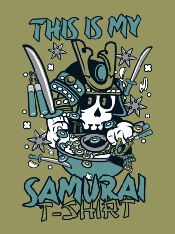 Questo è il mio modello di design di maglietta samurai cartoon t-shirt