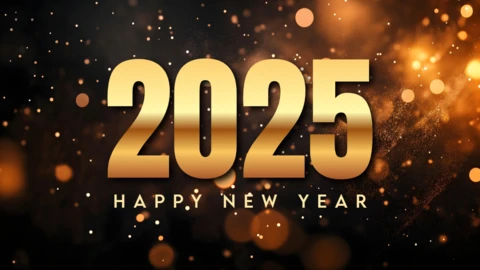 Golden Luxury New Year 2025 Celebration Design Template