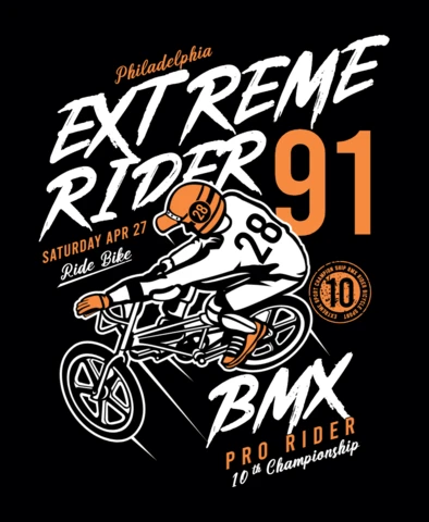Extreme Bike Rider T-Shirt Design Template
