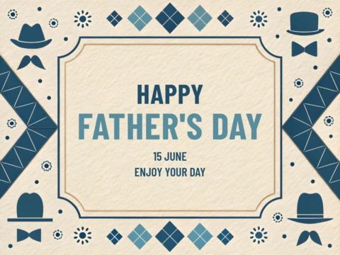 Father's Day Celebration Template Vintage Design with Hats and Bows
