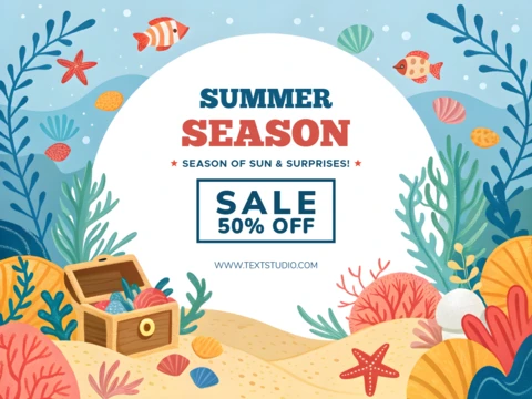 Summer Season Sale Template - Playful Underwater Design for Promotions