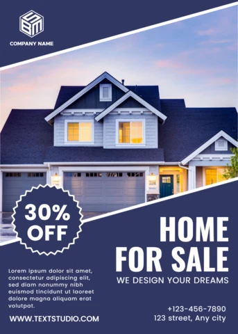 Real Estate Home For Sale Flyer Template with Modern Design