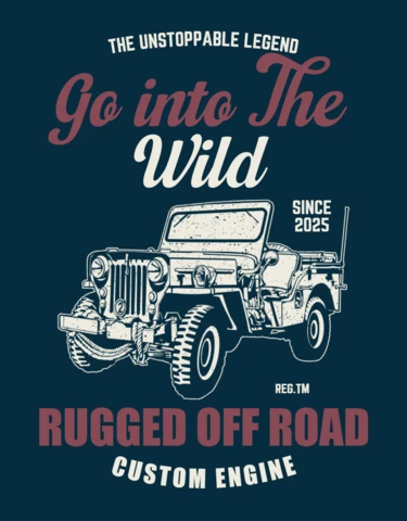 Vintage Off-Road Jeep T-shirt Design Template