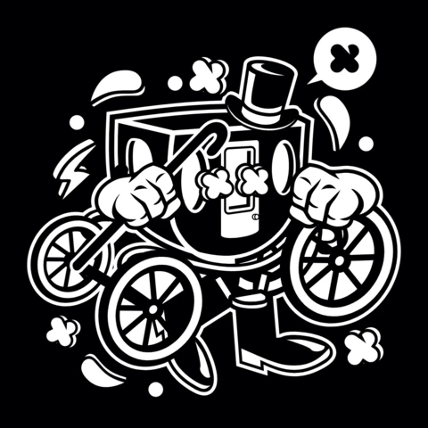 Carriage Cartoon Character T-shirt Design Template