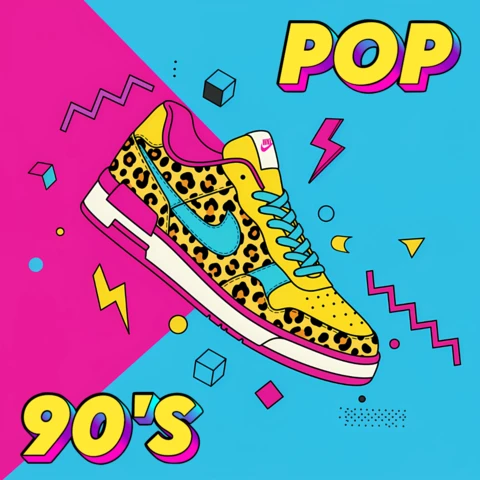 90's Pop Art Sneaker Design Template for Creative Projects