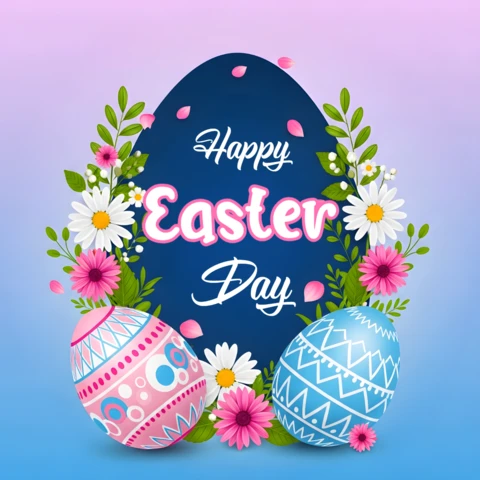 Plantilla de diseño de huevos de Pascua coloridos para tarjetas de felicitación