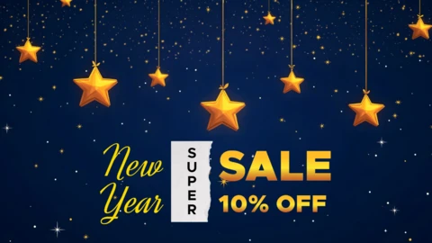 Plantilla de diseño de noche estrellada de superventas de año nuevo