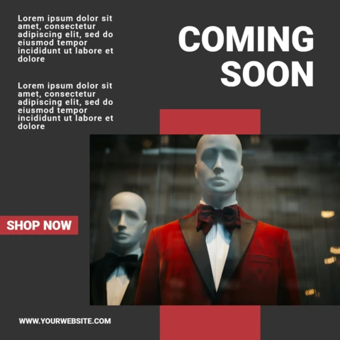 Grey And Red Commercial Instagram Post Design Template