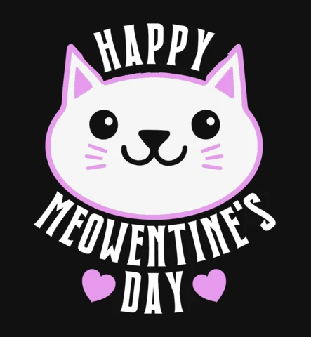 Valentines Day Cat Lover Meowentines T-Shirt Design Template