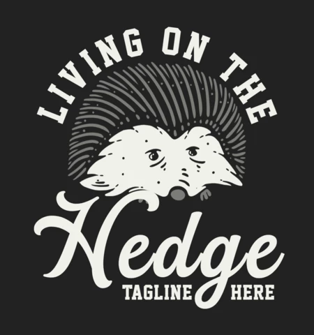 Living On The Hedge With Hedgehog T-shirt Design Template