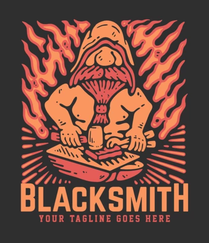Blacksmith Gnome Work T-shirt Design Template