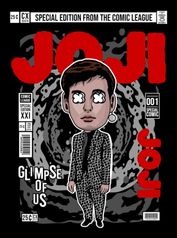 Joji cartoon caricature magazine cover design template