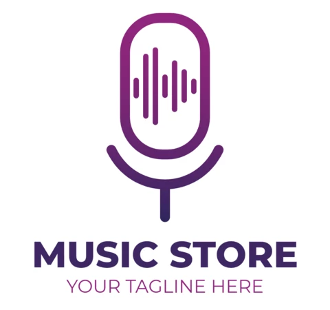 Music Store Logo Template Design
