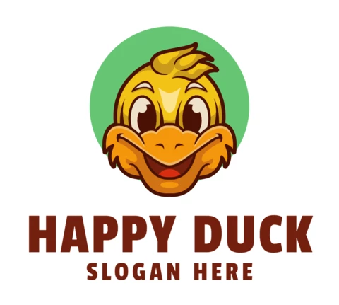 Happy Duck Logo Design Template