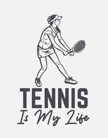 Tennis Player Vintage T-shirt Design Template