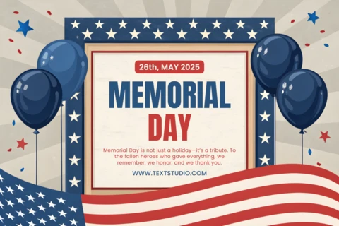 Patriotic Memorial Day Event Template - Editable Design with Stars and Stripes