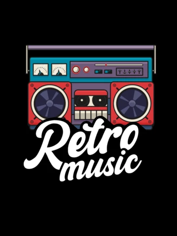 Szablon koszulki z odtwarzaczem płyt w stylu retro