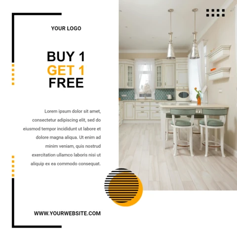 Minimalist Shapes And Frame Social Media Post Design Template