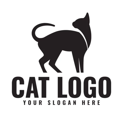 Modelo de design de logotipo de gato