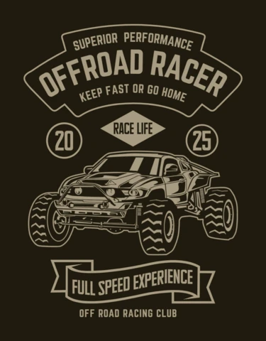 Plantilla de diseño de camiseta de piloto todoterreno