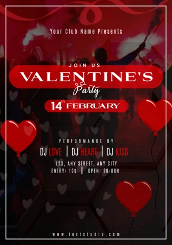 Vibrant Valentine's Day Party Flyer Template Design