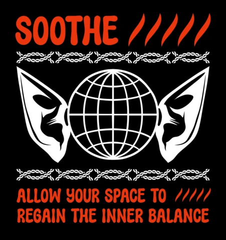 Inner Balance Design Template with Globe and Ears for Wellness Merchandise