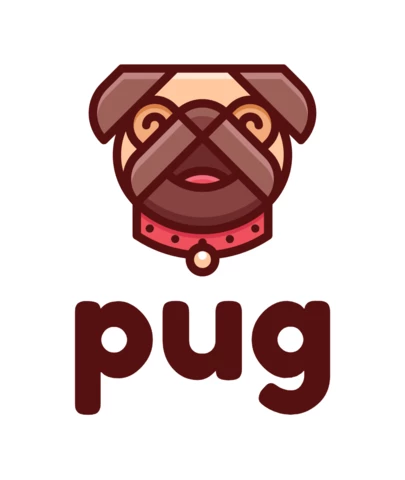 Plantilla de diseño de logotipo de perro carlino