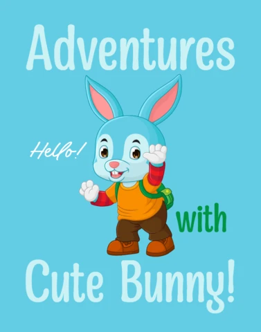 Cute Bunny Design for Kids Adventure Book Cover