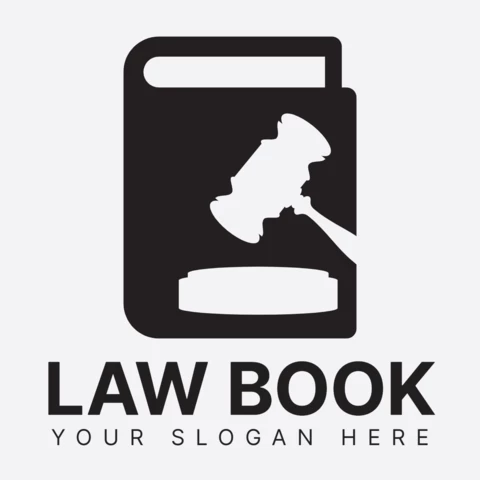 Law Book Logo Design Template Black
