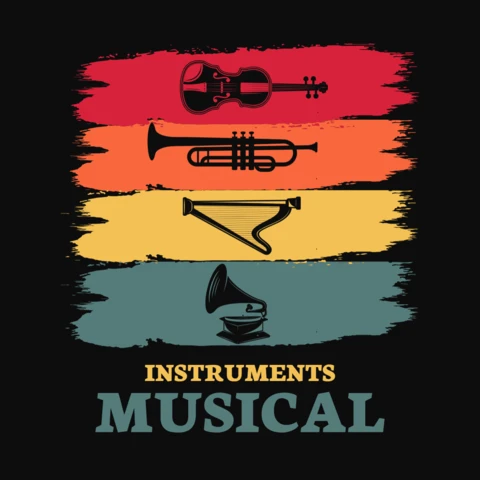 Design d'un t-shirt sur les instruments de musique