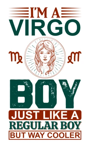 Modèle de design vintage pour garçon virgo : graphique zodiacal cool pour personnalisation