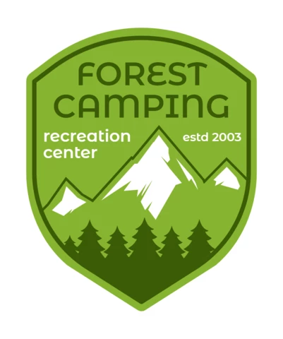 Forest Camping Recreation Center Badge Template Design