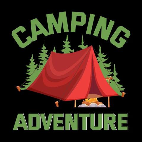 Modèle de t-shirt de camping et d'aventure