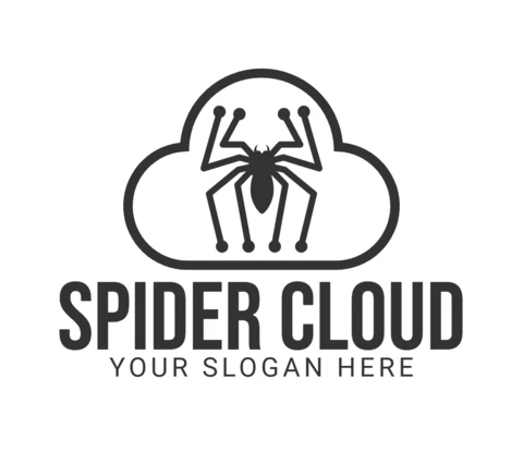 Plantilla de diseño de logotipo de nube araña