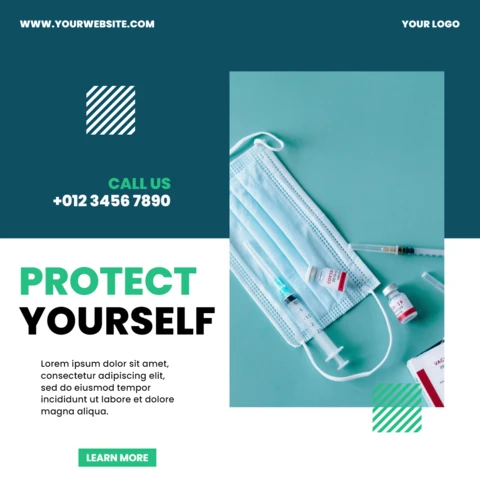 Modello di design moderno bicolore per post Instagram medico