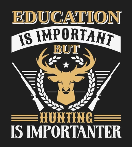 Modèle de citation vintage sur la chasse et l'éducation