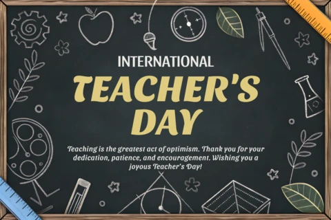 Chalkboard Style Teacher's Day Design Template for Celebrating Educators