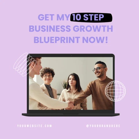 10 Step Business Growth Blueprint Instagram Post Design Template