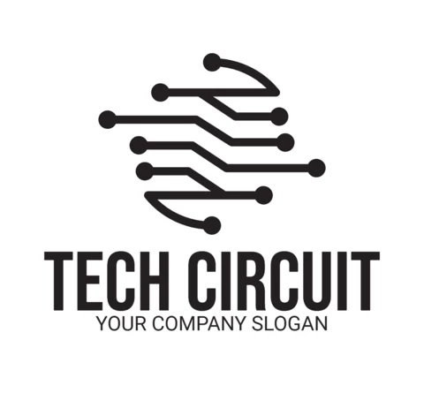 Modèle de logo pour le circuit de la technologie
