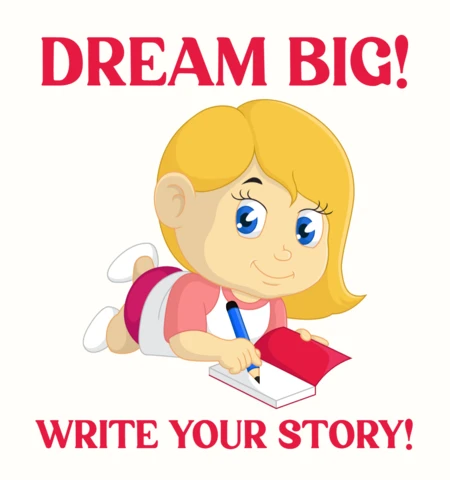Dream Big! Editable Story Writing Template Design for Kids