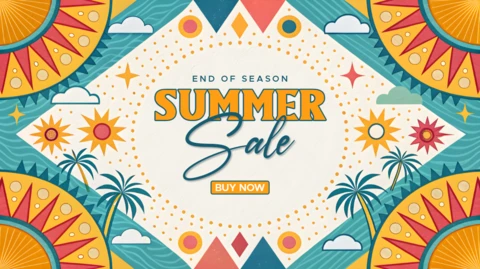 Vibrant Summer Sale Template Design for End-of-Season Promotions