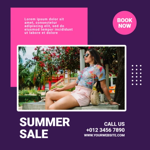 Sommer Verkauf Mode Anzeige Instagram Post Design Vorlage