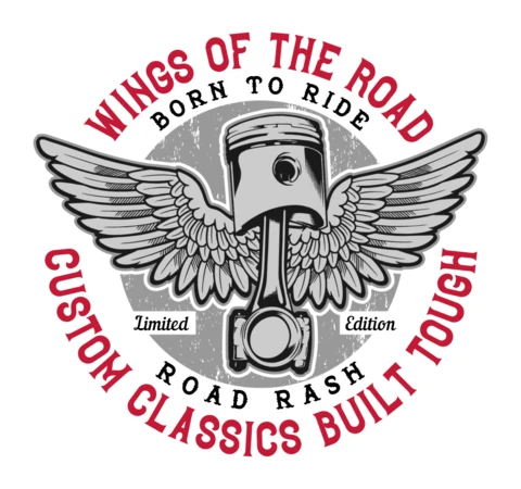 Modèle de t-shirt "Wings of the road" (Les ailes de la route)