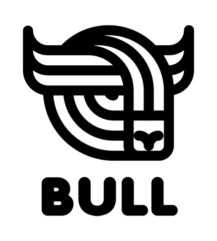 Bull Logo Design Template Black