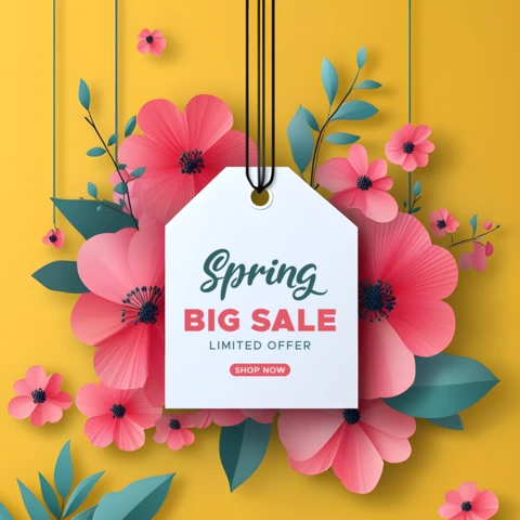 Spring Floral Sale Design Template for Promotions and Discounts